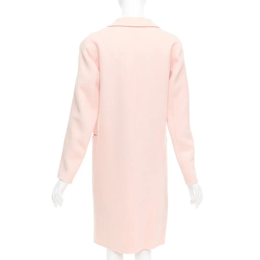 Sandro Pink Notched Collar Coat Pink Wool Very good - Box View