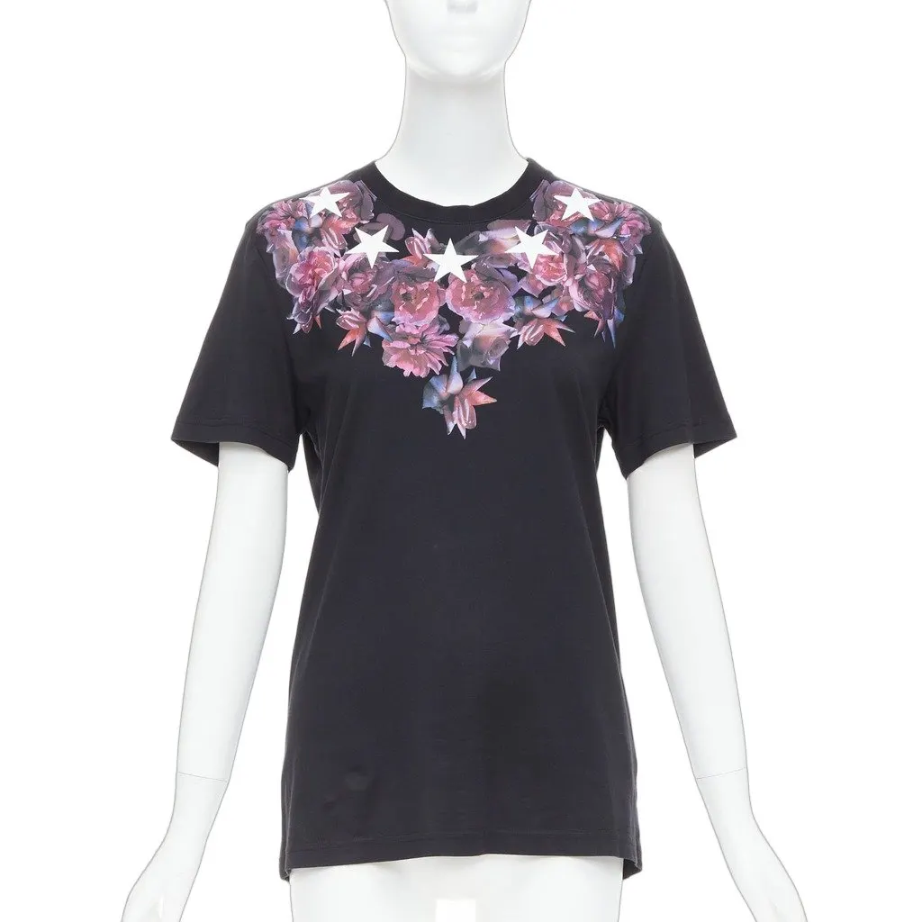 Givenchy Purple Star Tee Black Cotton Fair - Front View