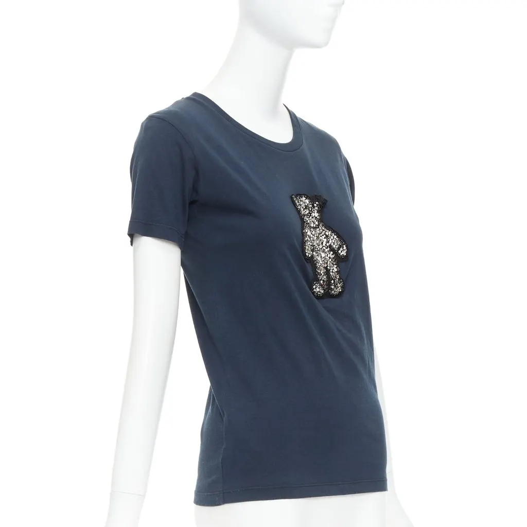 Prada Crystal Bear Tee Black Cotton Good - Inside View