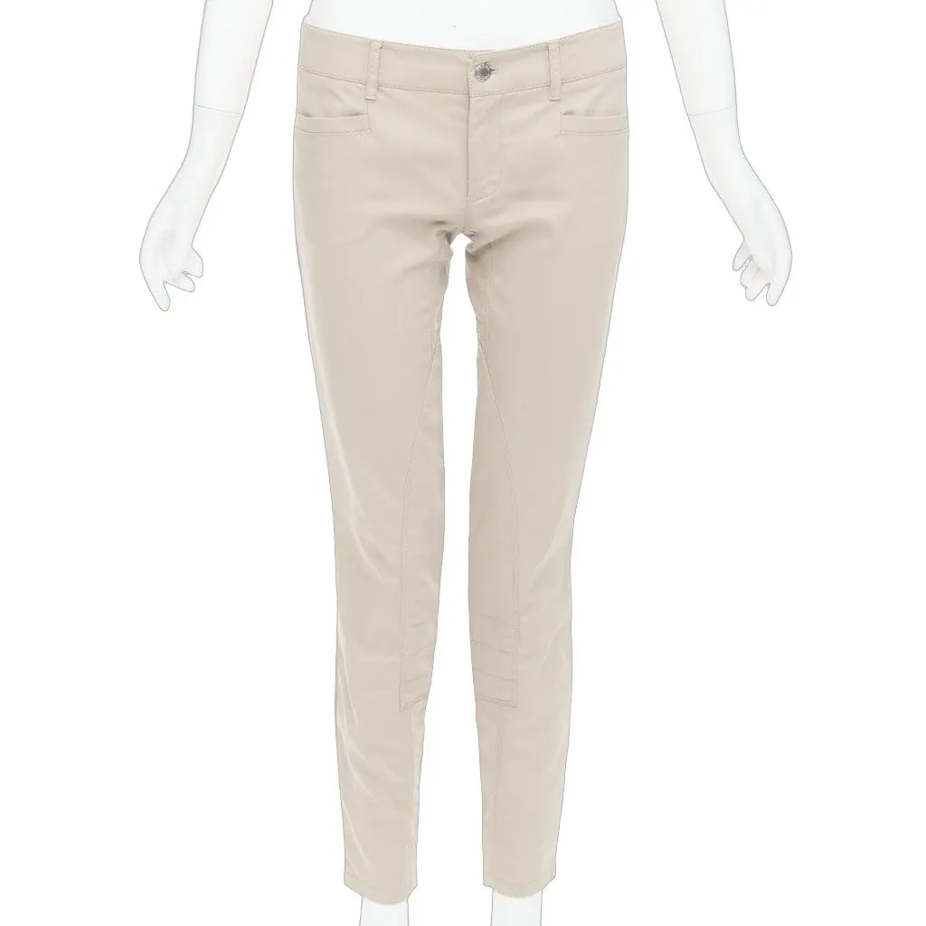 Prada Low Waist Pants Beige Cotton Very good - Front View