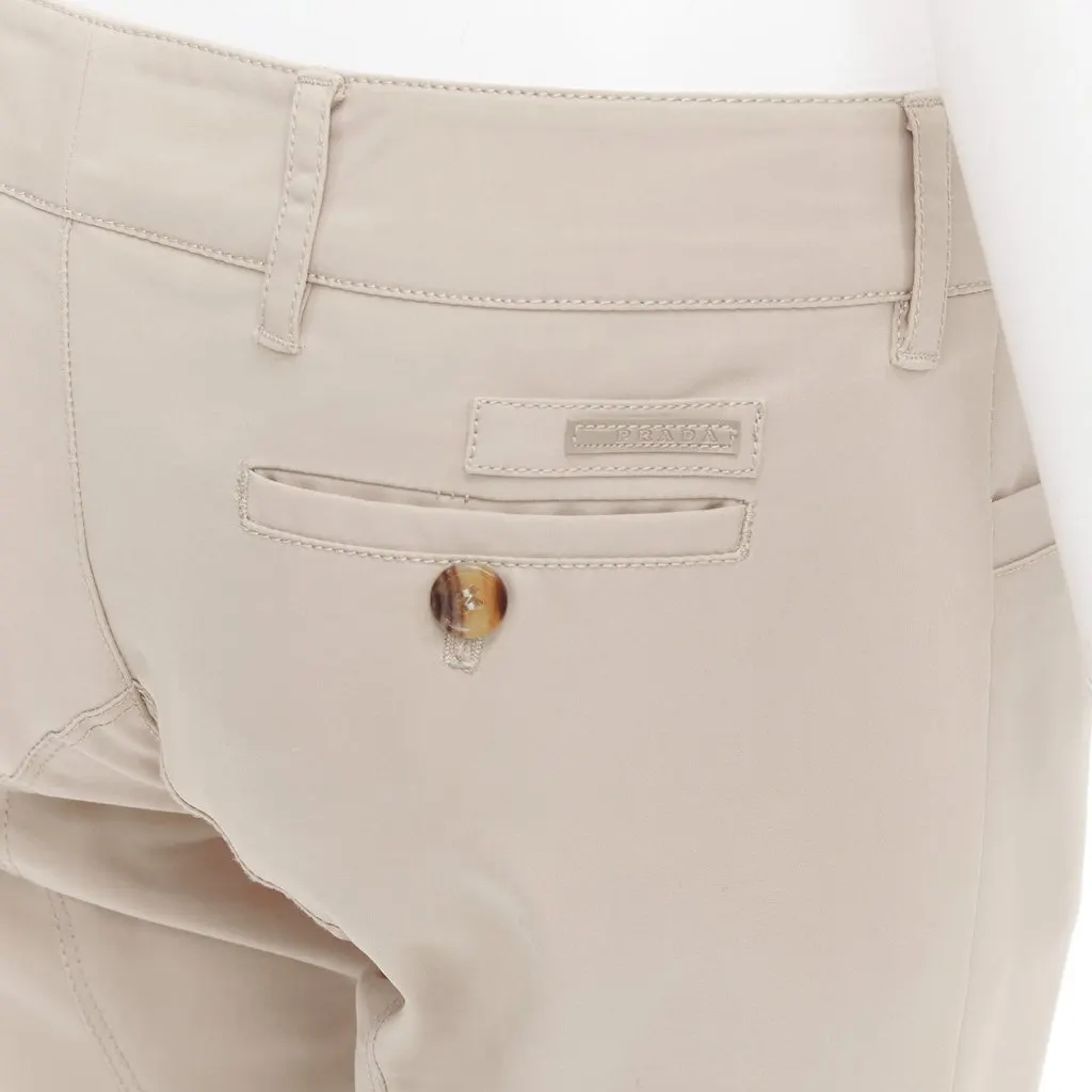Prada Low Waist Pants Beige Cotton Very good - Back View