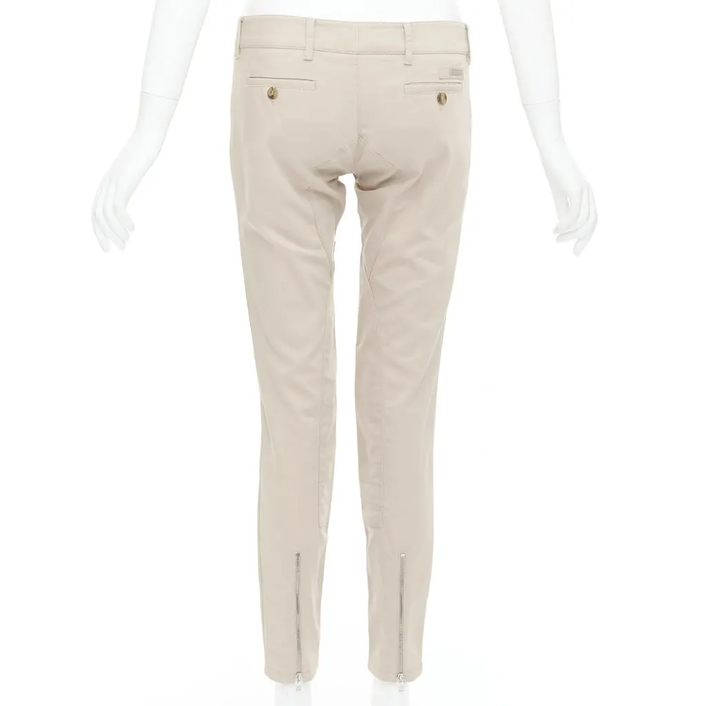 Prada Low Waist Pants Beige Cotton Very good - Box View