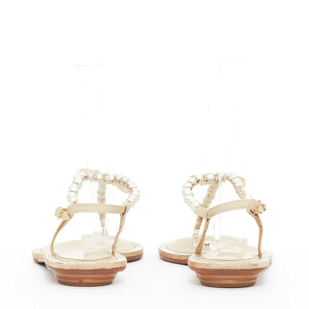 René Caovilla Beige Polyester Sandals Beige Polyester Good - Box View