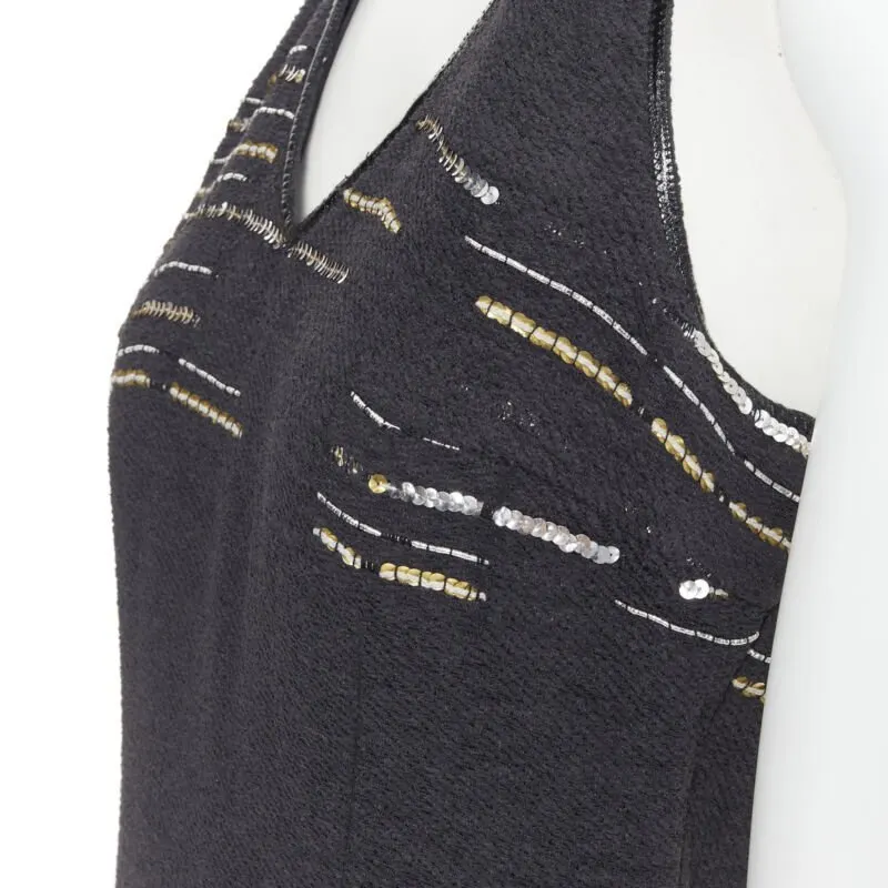 Luisa Beccaria Tweed dress Black Cotton Never worn - Back View