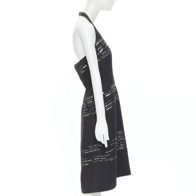 Luisa Beccaria Tweed dress Black Cotton Never worn - Model View