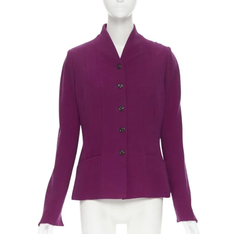 Karl Lagerfeld Graphic Blazer Skirt Purple Wool Very good - Front View