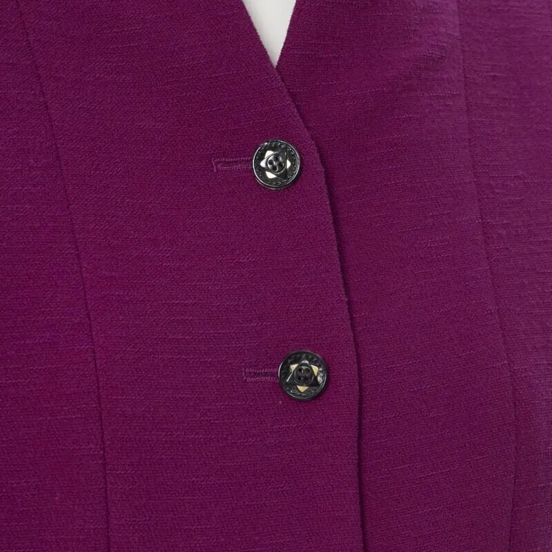 Karl Lagerfeld Graphic Blazer Skirt Purple Wool Very good - Back View