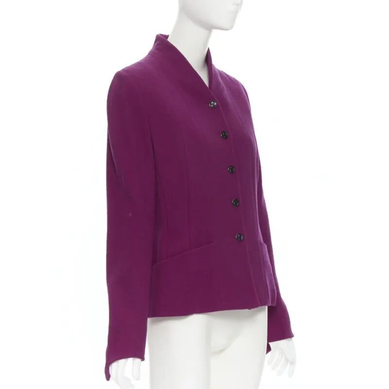 Karl Lagerfeld Graphic Blazer Skirt Purple Wool Very good - Model View