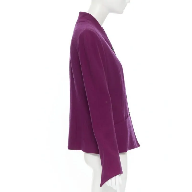Karl Lagerfeld Graphic Blazer Skirt Purple Wool Very good - Box View
