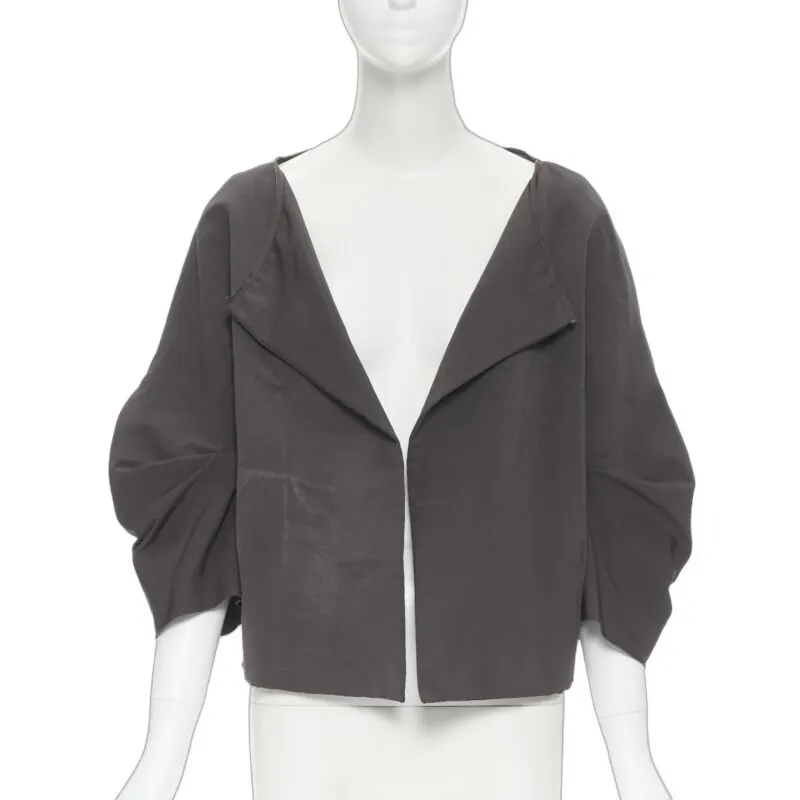 Marni Grey Cocoon Sleeve Jacket Grey Polyester Good - Front View