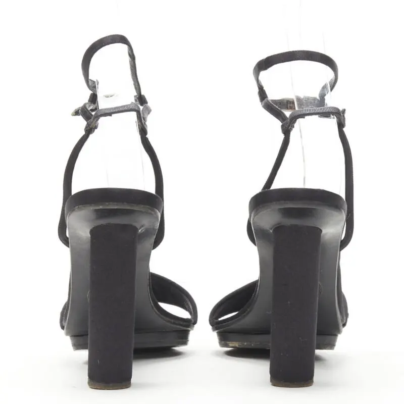 Versace Crystal Cone Sandals Black Polyester Good - Box View
