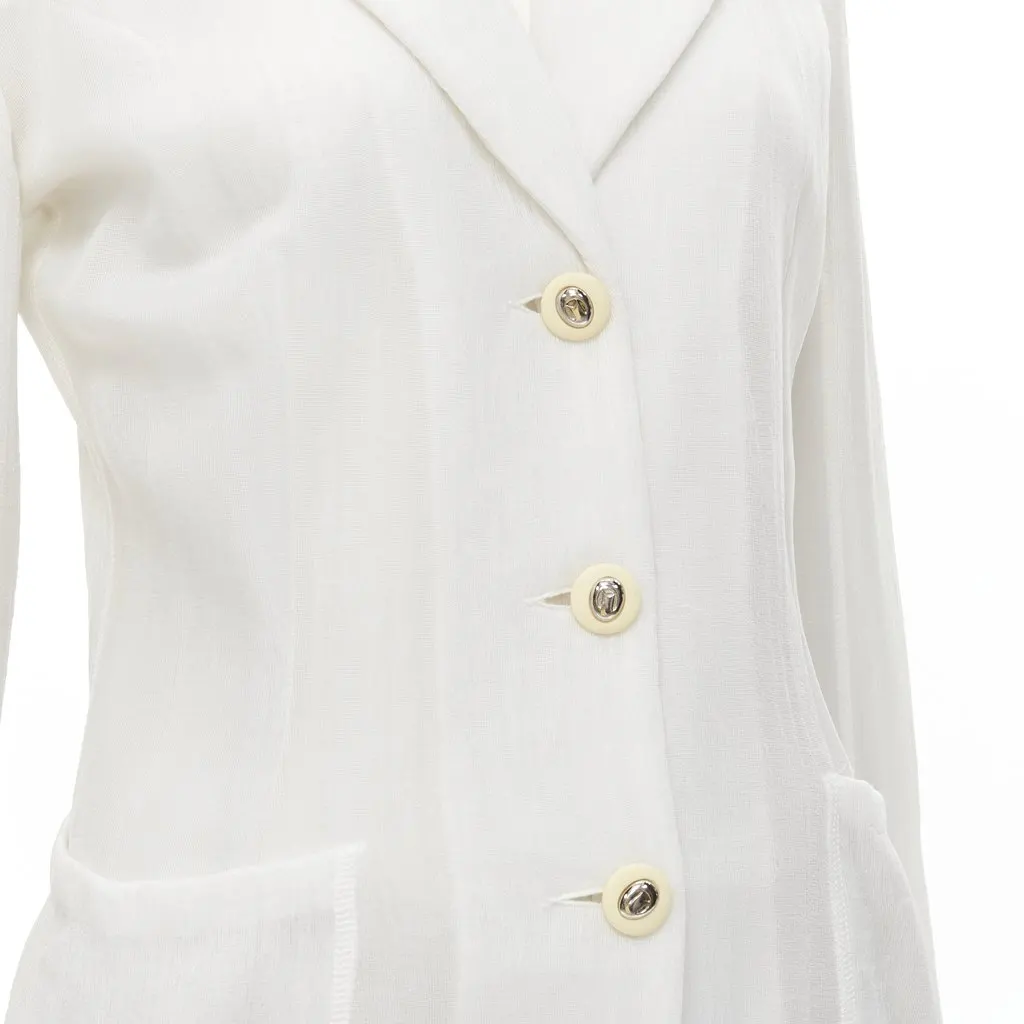 Unsigned White Logo Pantsuit White Polyester Good - Back View