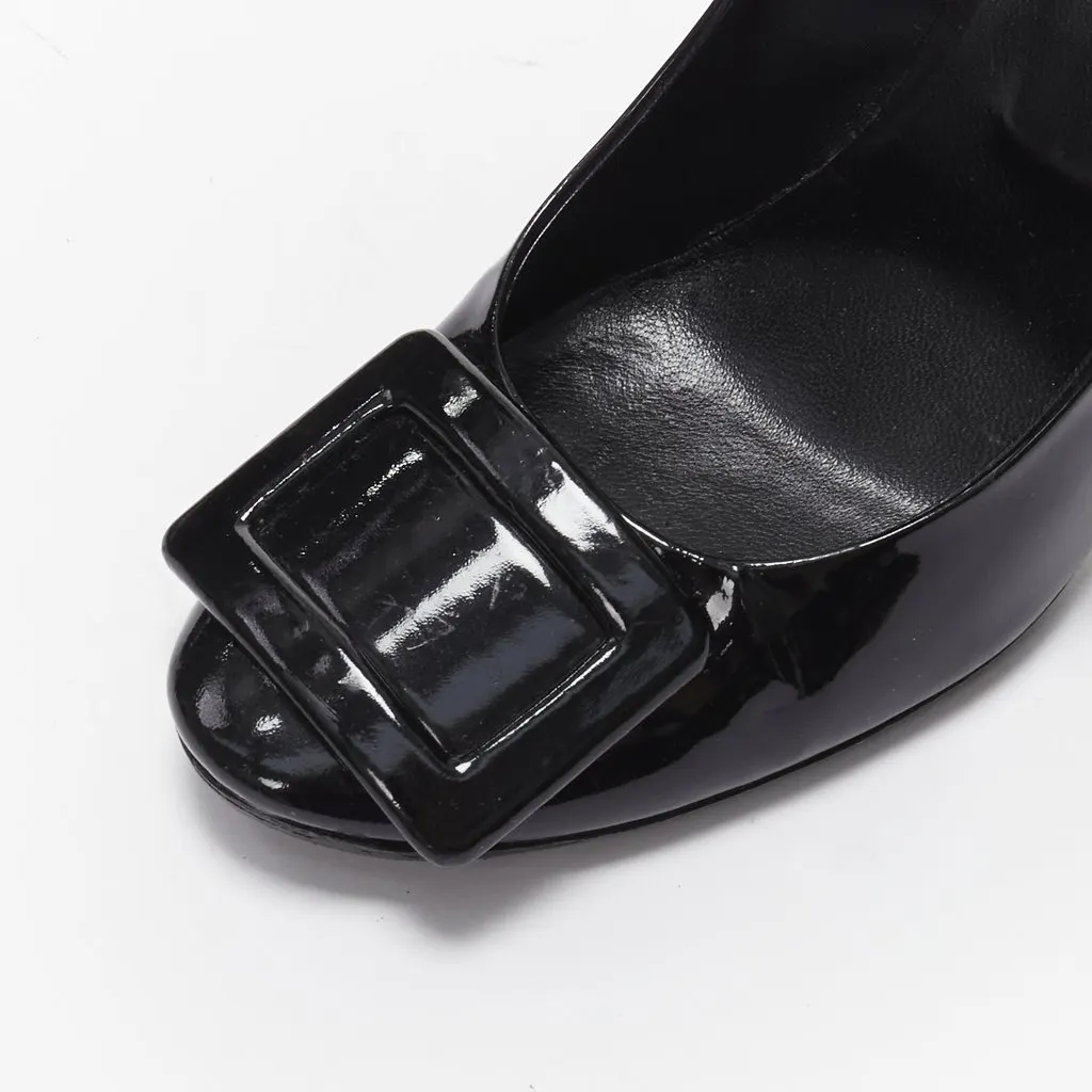 Roger Vivier Buckle Curved Pumps Black Good - Back View