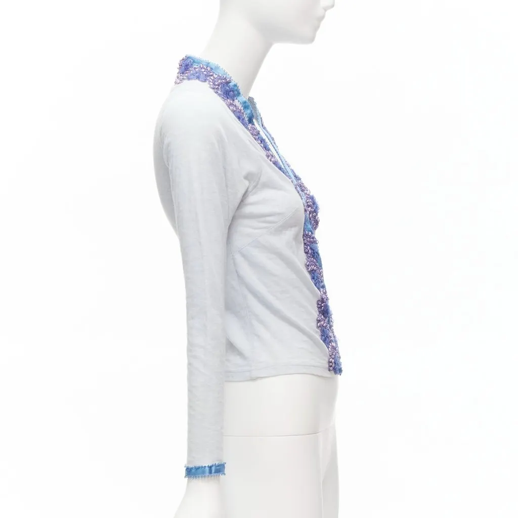 Unsigned Embellishment Cardigan Blue Cotton Fair - Box View