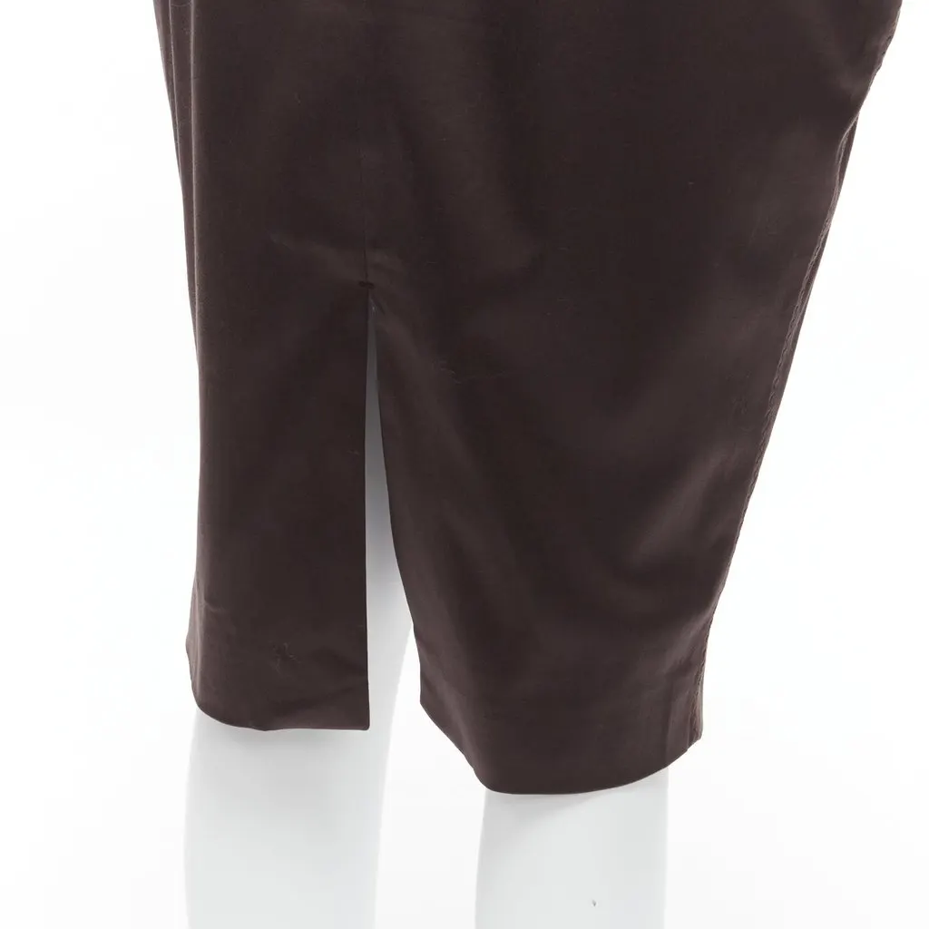 Gucci Zigzag Pencil Skirt Brown Cotton Very good - Back View