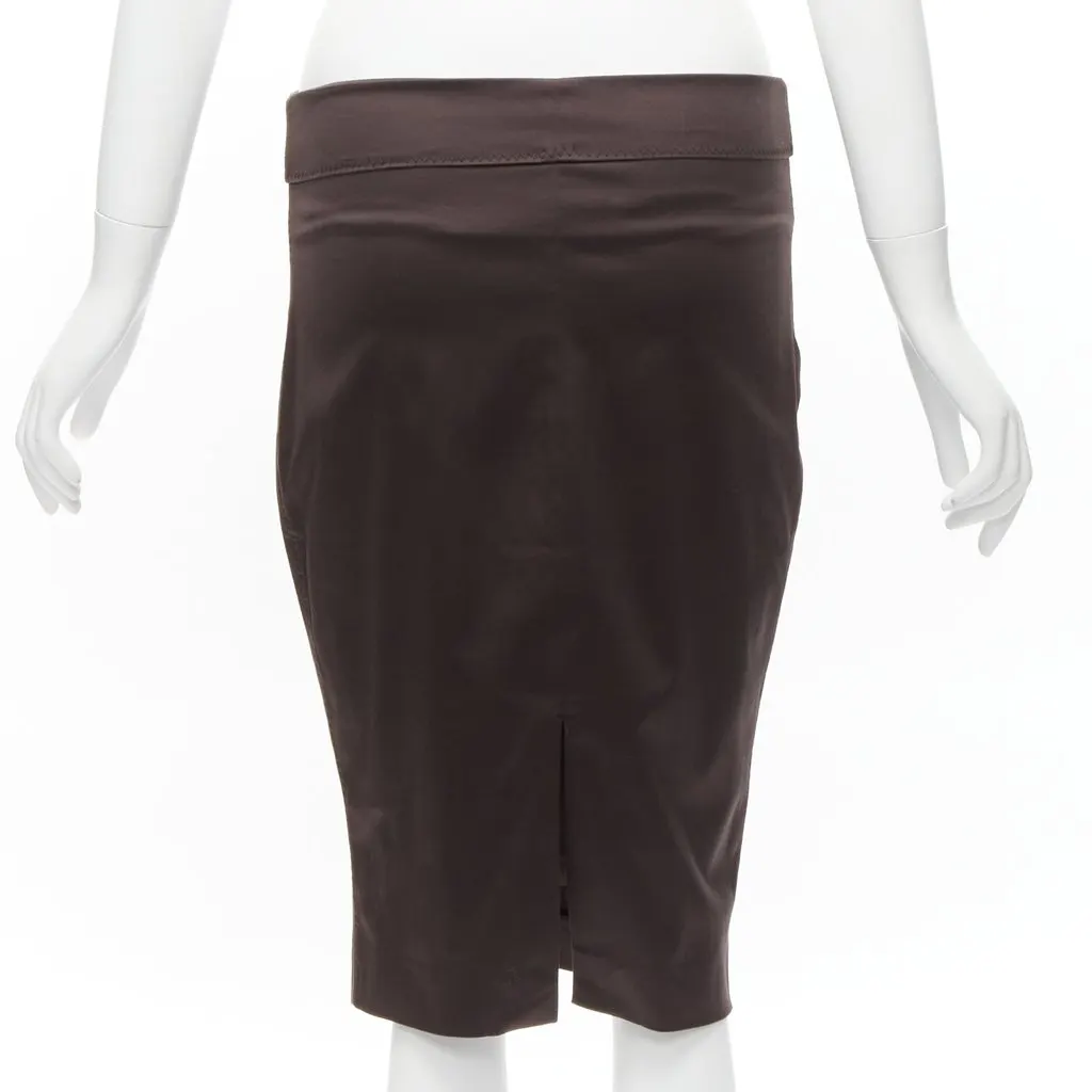 Gucci Zigzag Pencil Skirt Brown Cotton Very good - Box View