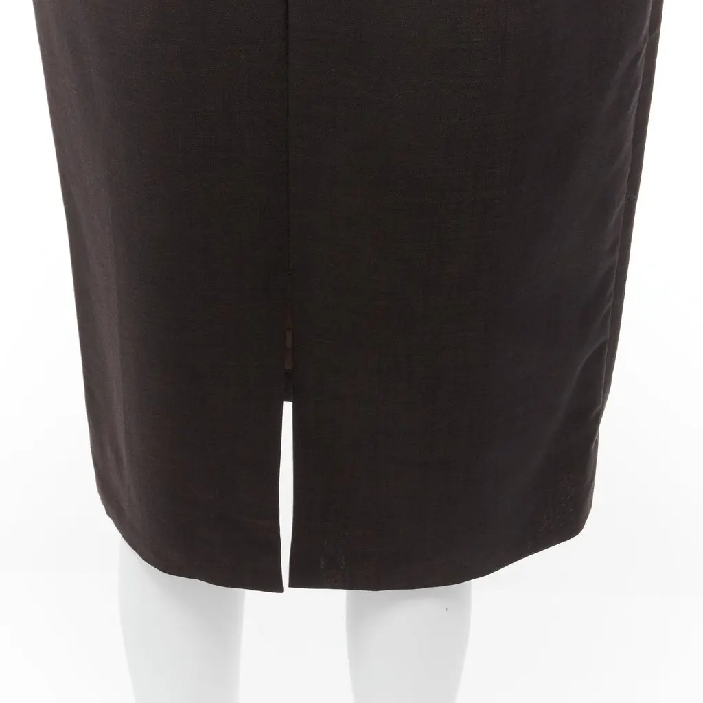 Gucci Wool Pencil Skirt Brown Wool Never worn - Back View