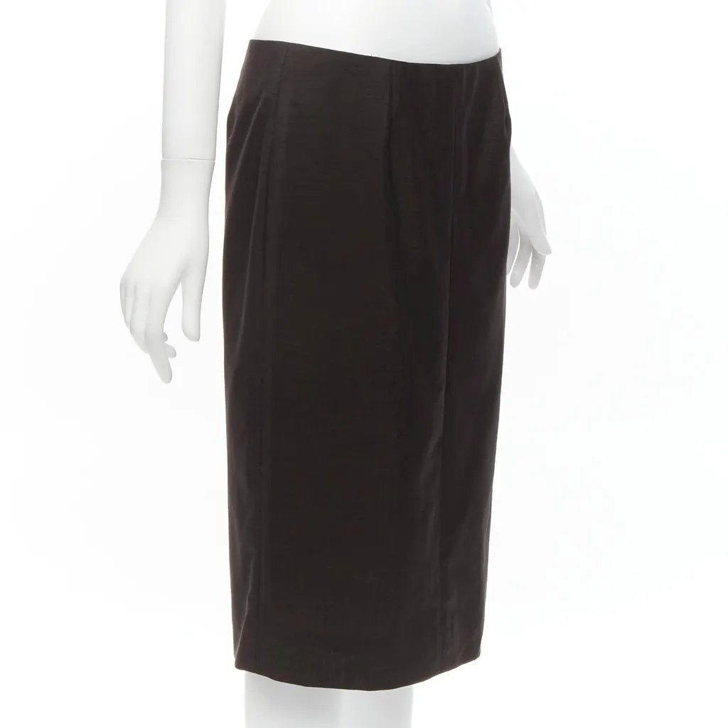 Gucci Wool Pencil Skirt Brown Wool Never worn - Inside View