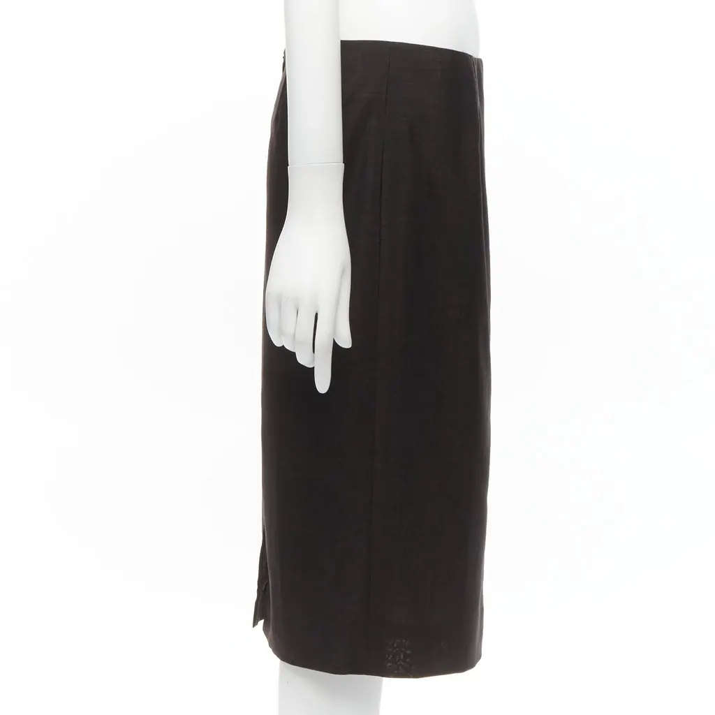 Gucci Wool Pencil Skirt Brown Wool Never worn - Model View
