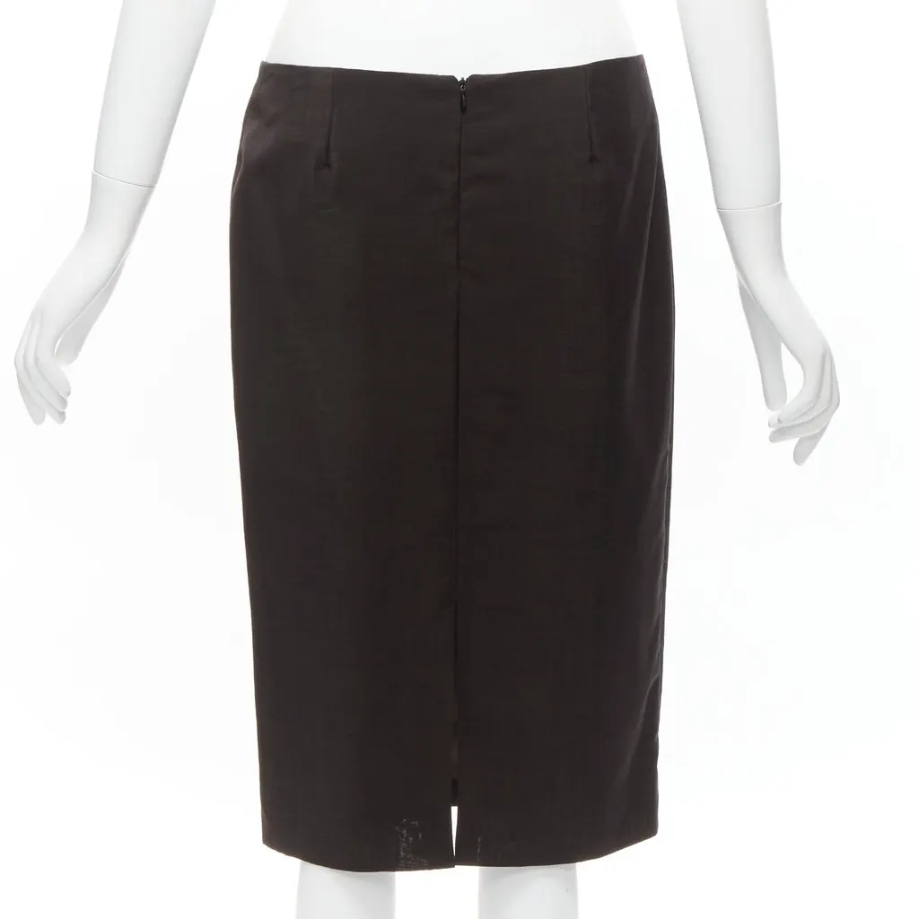 Gucci Wool Pencil Skirt Brown Wool Never worn - Box View