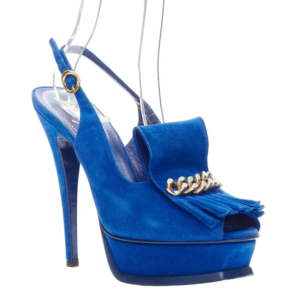 Saint Laurent Tribute Blue Leather Good - Front View