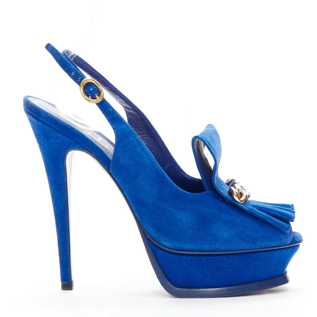 Saint Laurent Tribute Blue Leather Good - Back View
