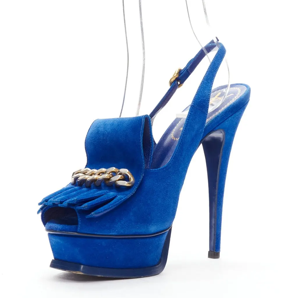 Saint Laurent Tribute Blue Leather Good - Model View