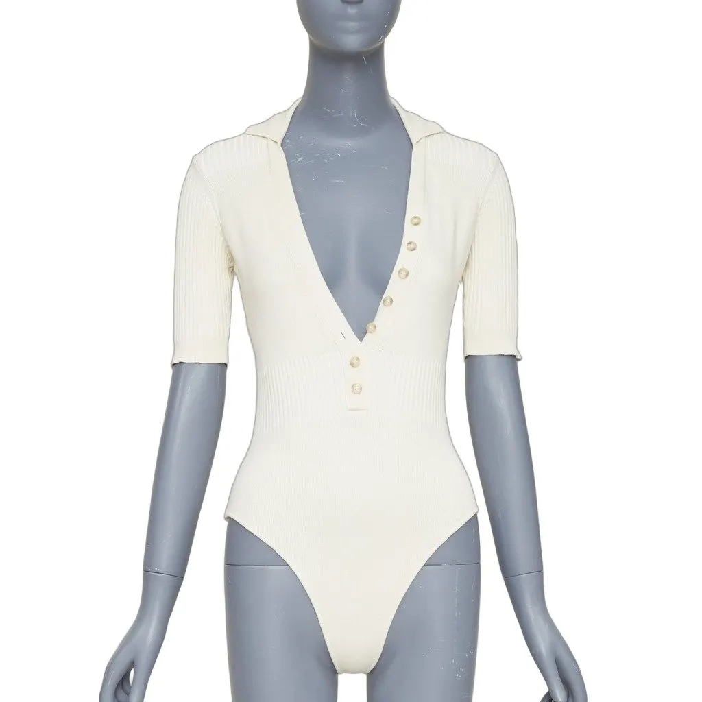 Jacquemus Le Body Yauco Ecru Viscose Very good - Front View