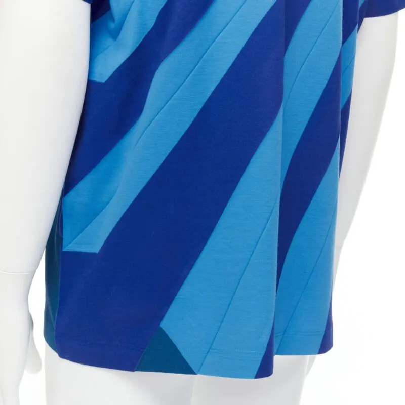 Issey Miyake Graphic Print Shirt Blue Cotton Very good - Back View