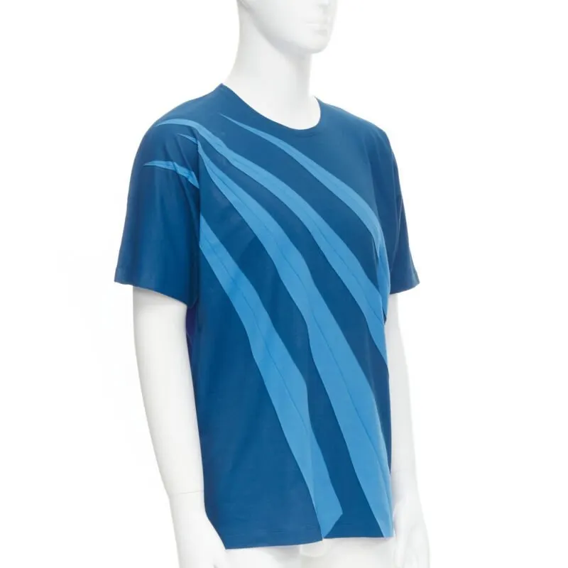 Issey Miyake Graphic Print Shirt Blue Cotton Very good - Inside View