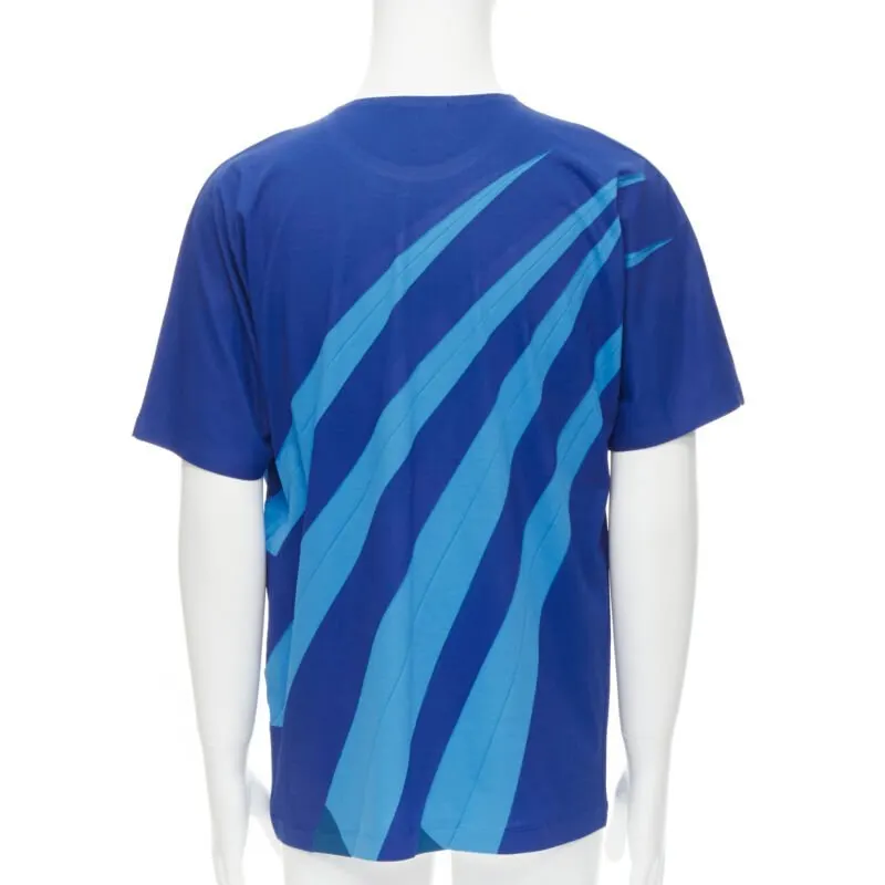 Issey Miyake Graphic Print Shirt Blue Cotton Very good - Box View