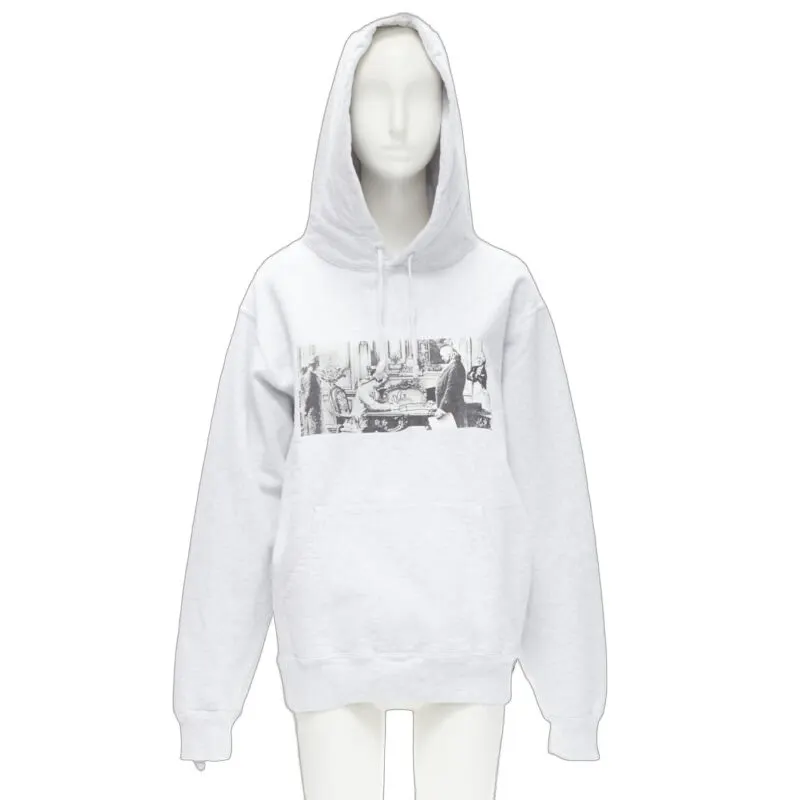 Supreme Franklin Hoodie Grey Cotton Never worn - Front View
