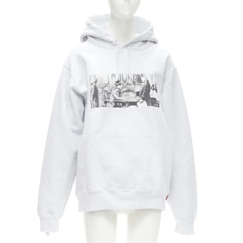 Supreme Franklin Hoodie Grey Cotton Never worn - Inside View