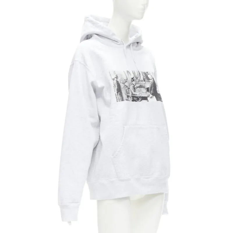 Supreme Franklin Hoodie Grey Cotton Never worn - Model View