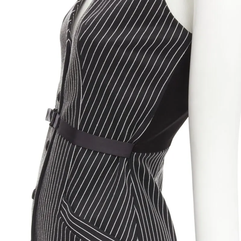 Diane von Furstenberg Pinstripes Dress Black Polyamide Never worn - Back View
