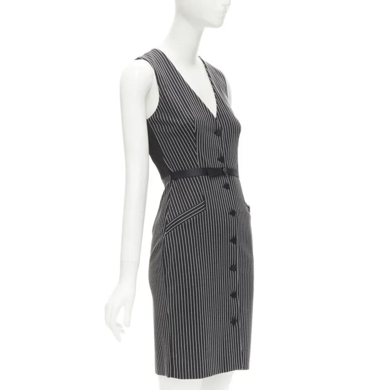 Diane von Furstenberg Pinstripes Dress Black Polyamide Never worn - Inside View