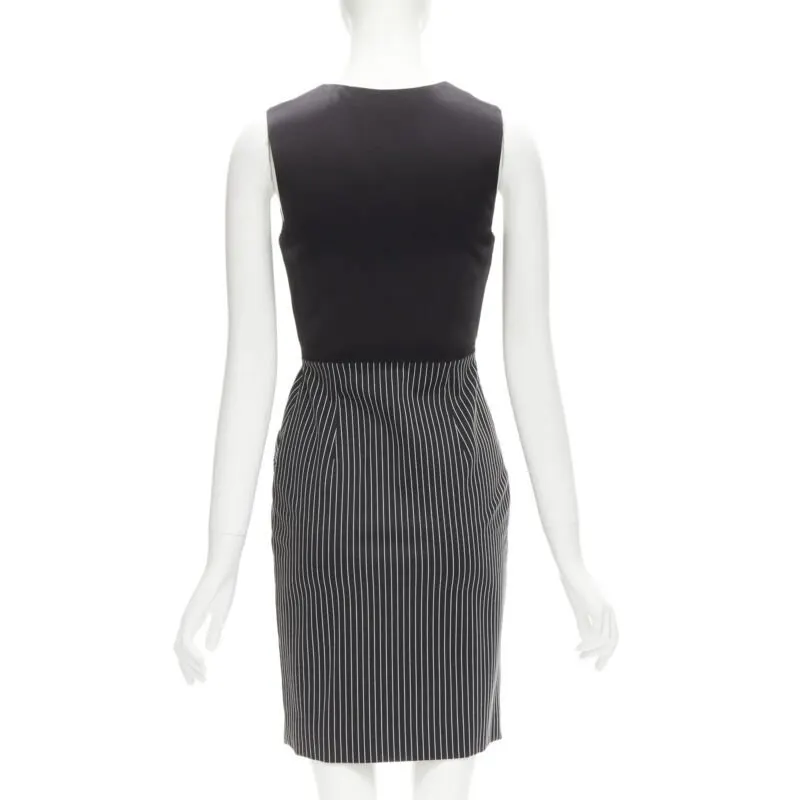 Diane von Furstenberg Pinstripes Dress Black Polyamide Never worn - Box View