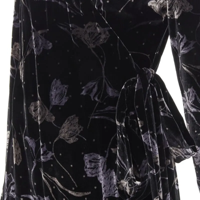 Diane von Furstenberg Velvet Wrap Dress Black Velvet Never worn - Back View