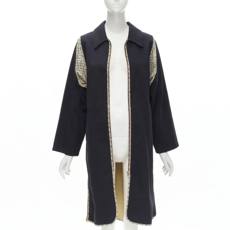 See by Chloé Black Zip Car Coat Black Cotton Never worn - Inside View