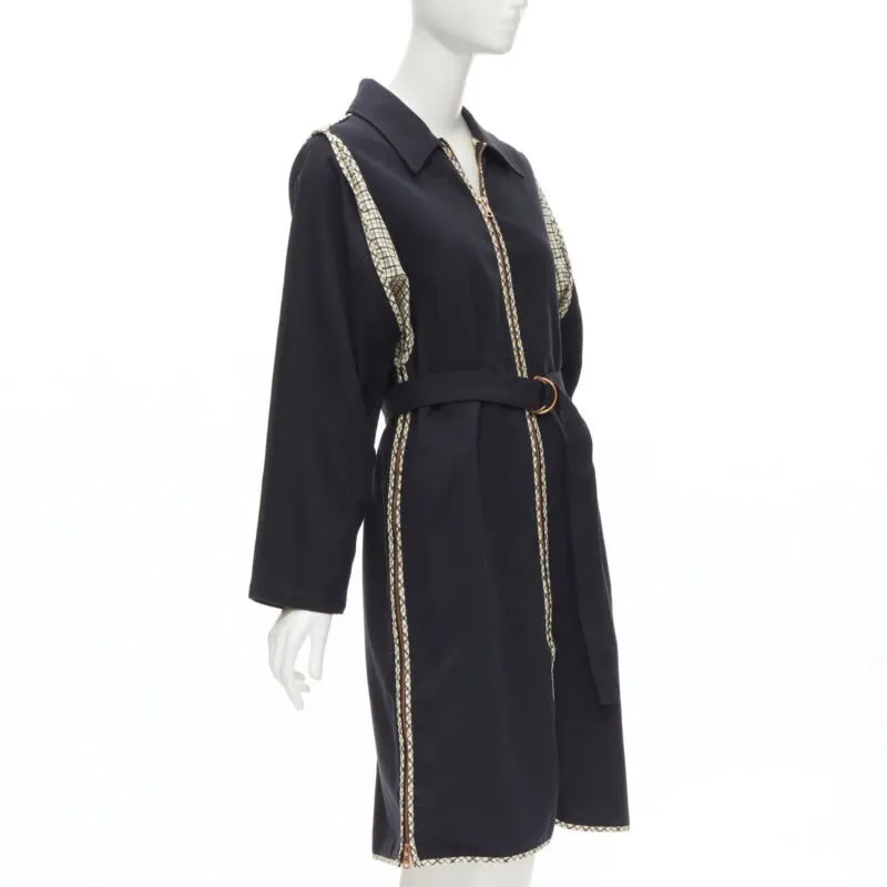 See by Chloé Black Zip Car Coat Black Cotton Never worn - Model View