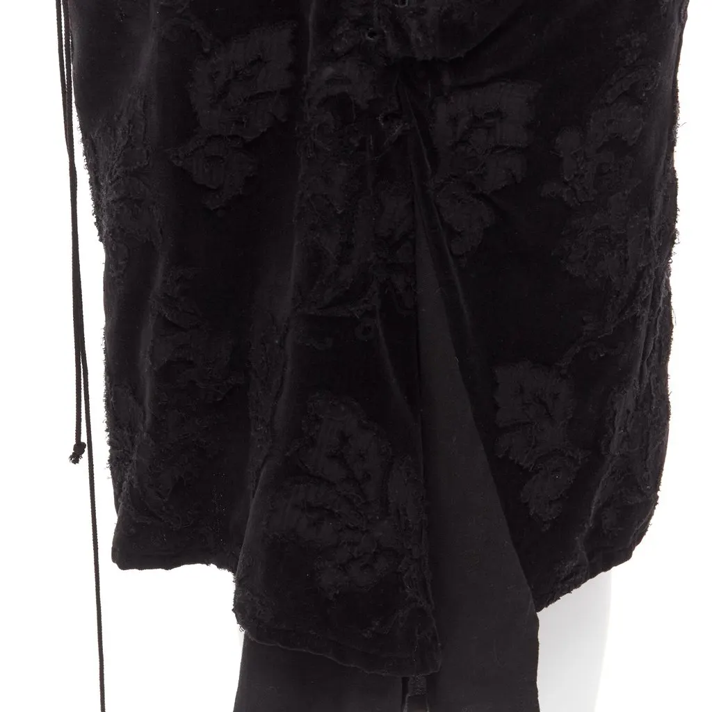 Yohji Yamamoto Velvet Lace Skirt Black Cotton Very good - Back View
