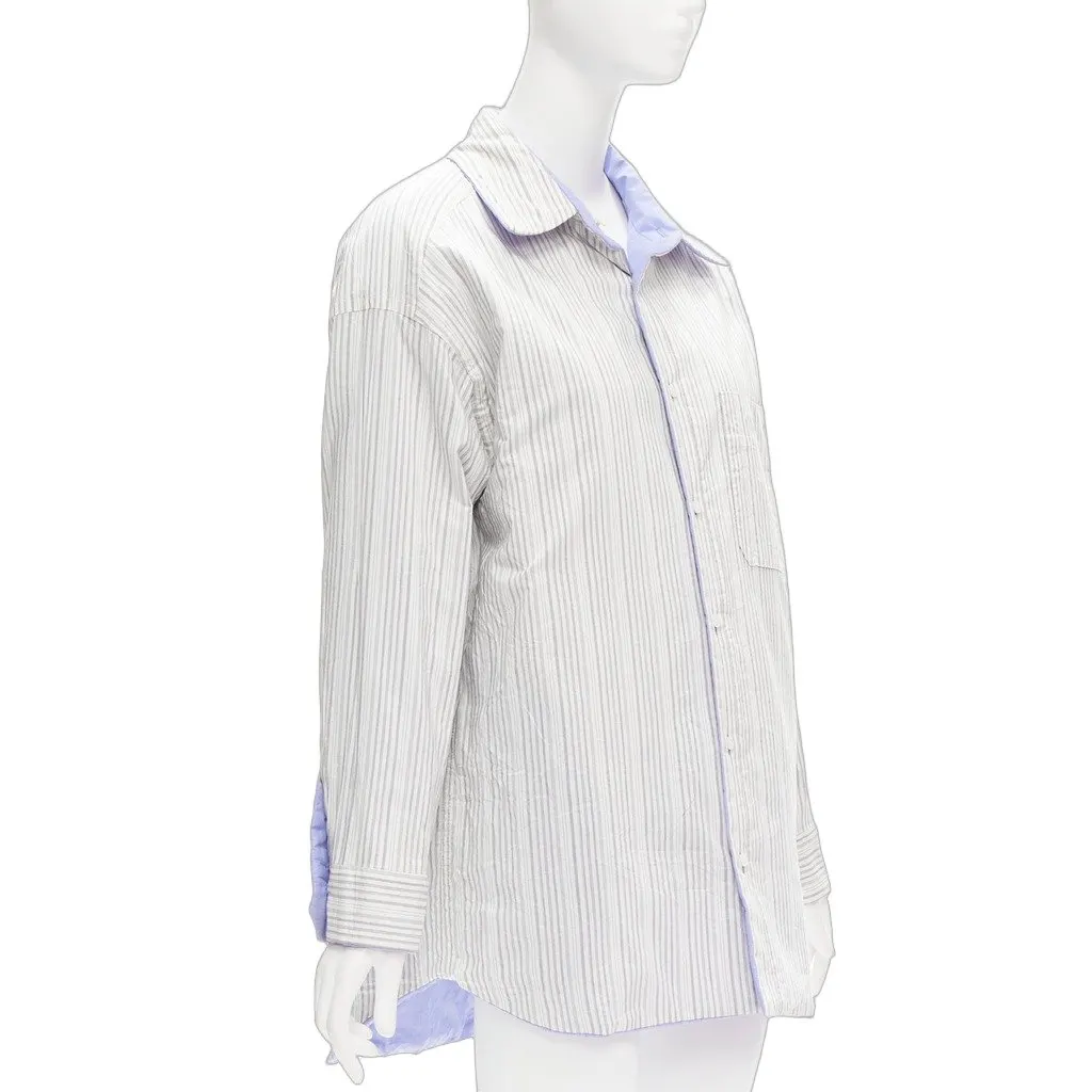 Acne Studios Reversible Pinstripe Coat Blue Good - Front View