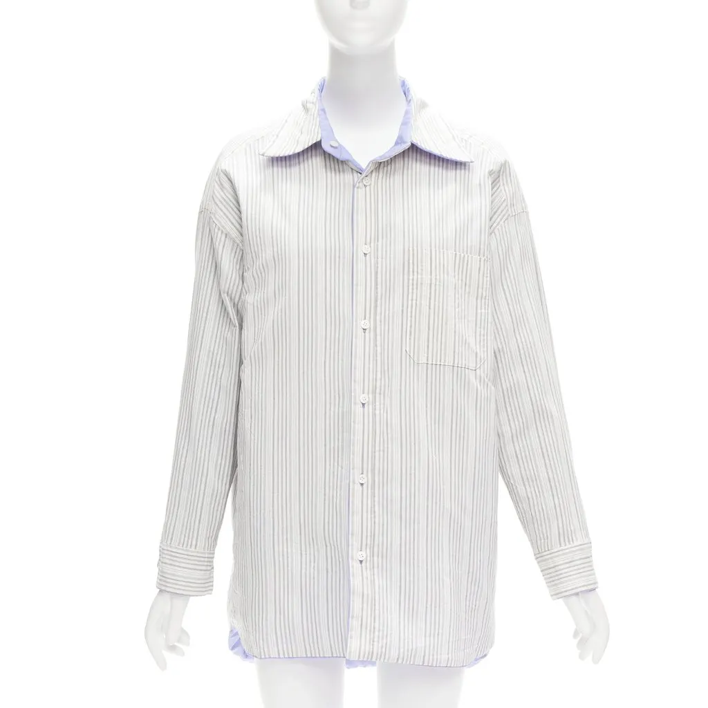 Acne Studios Reversible Pinstripe Coat Blue Good - Inside View