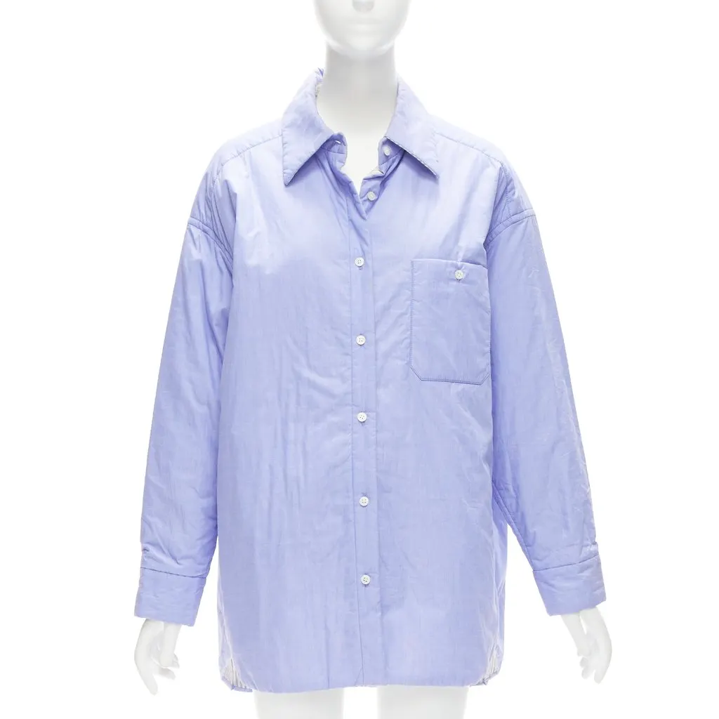 Acne Studios Reversible Pinstripe Coat Blue Good - Model View