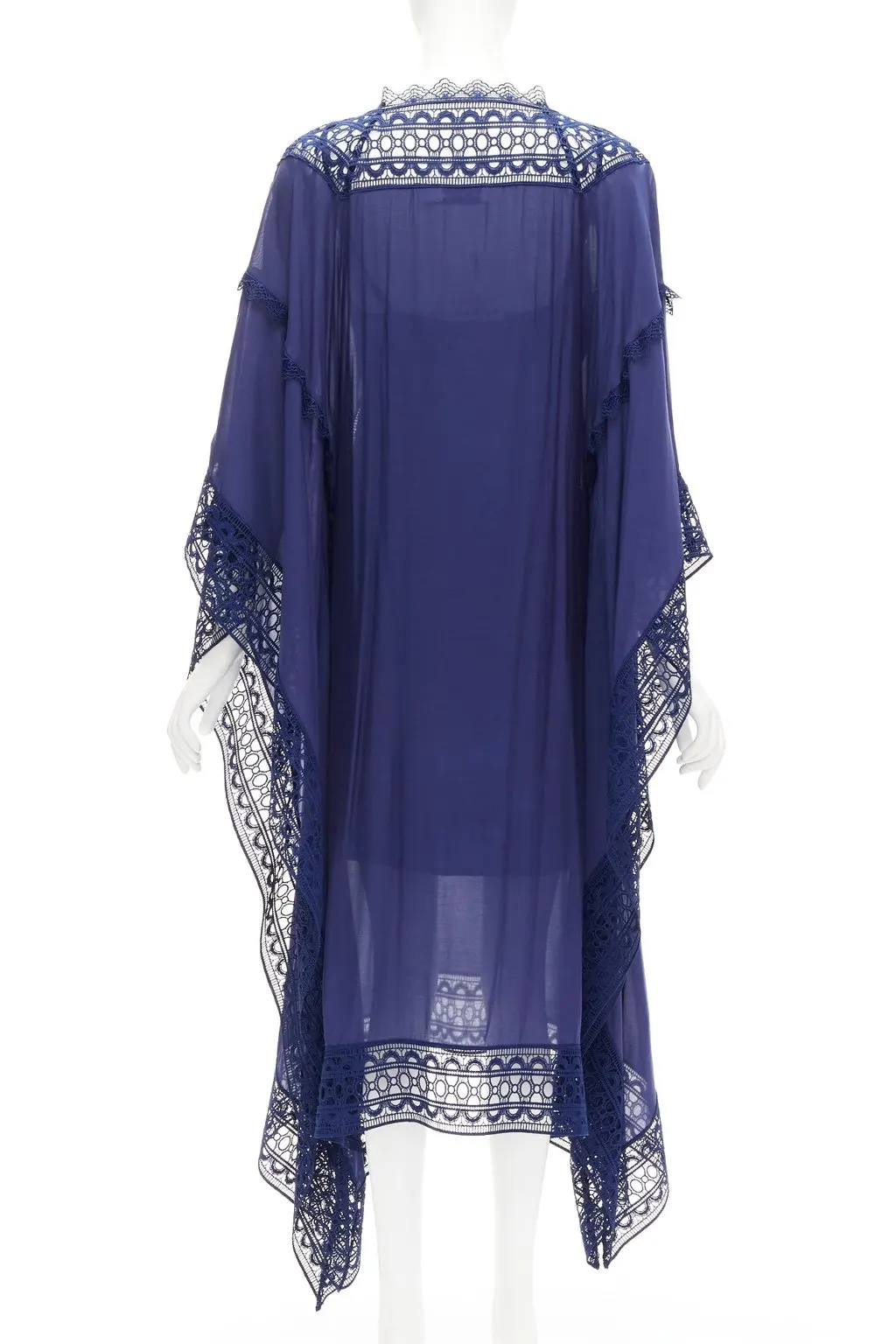 SELF-PORTRAIT Anglais Kaftan Dress Navy Viscose Never worn - Box View