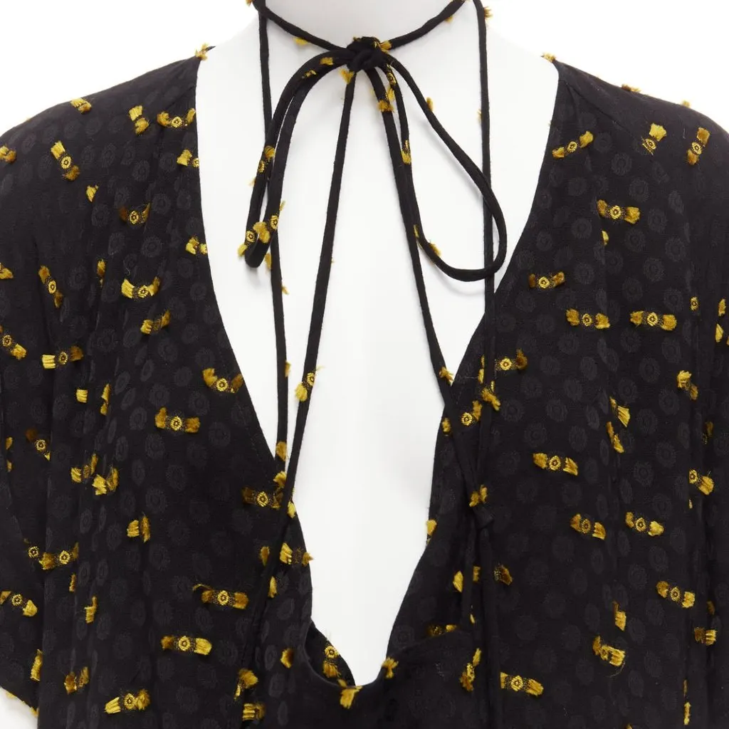 Rachel Comey Frayed Tie Jumpsuit Yellow Viscose Never worn - Back View