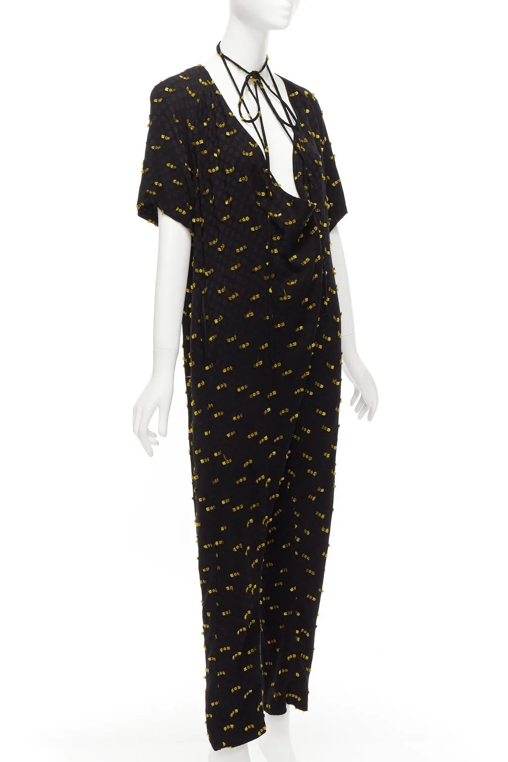 Rachel Comey Frayed Tie Jumpsuit Yellow Viscose Never worn - Inside View