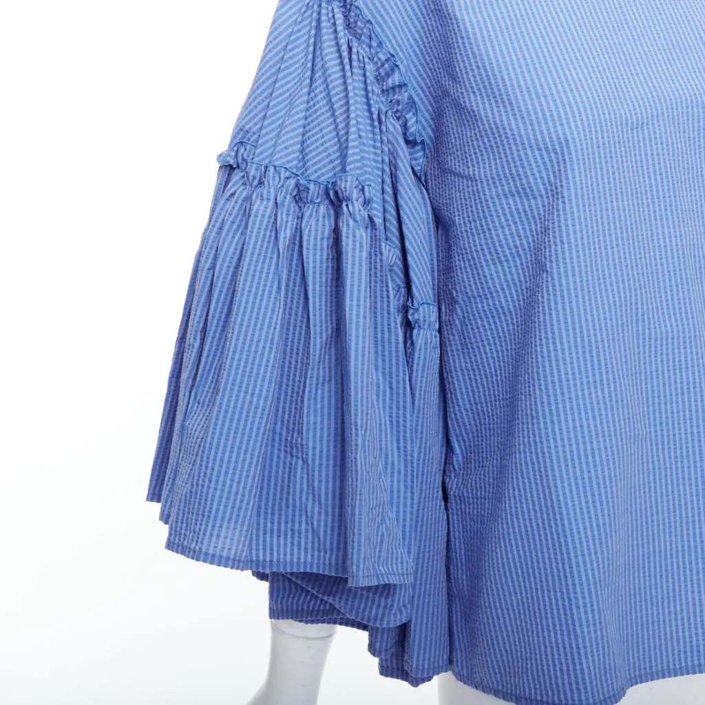 MSGM Striped Flared Top Blue Cotton Never worn - Back View