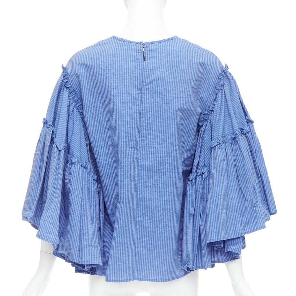 MSGM Striped Flared Top Blue Cotton Never worn - Box View
