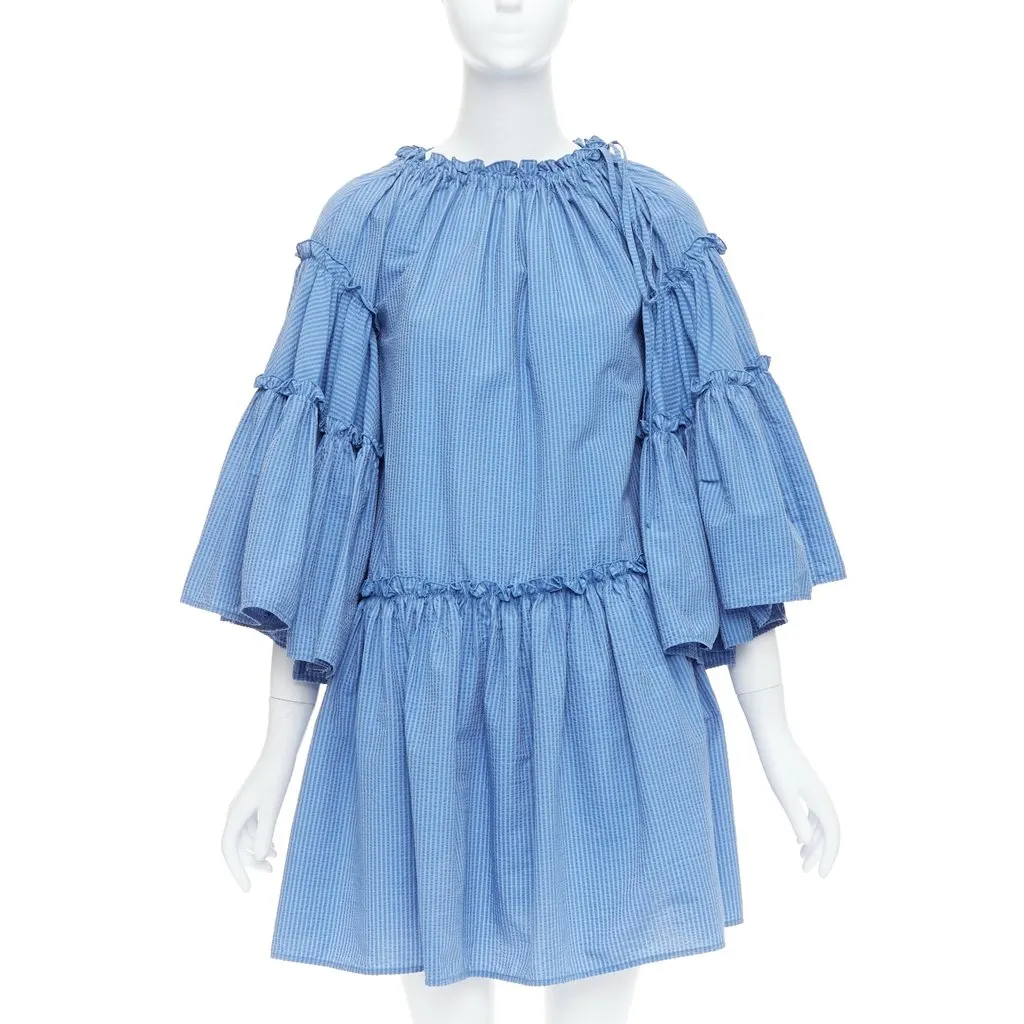 MSGM Drawstring Dress Blue Cotton Very good - Inside View